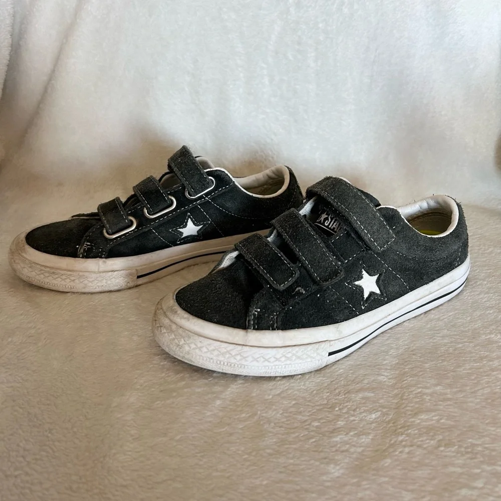 Dark Grey Velcro Kids’ Converse